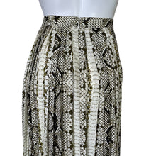 Load image into Gallery viewer, J. Crew | Women&#39;s Green and Cream Snakeprint Pleat Skirt | Size: 6T
