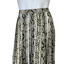 Load image into Gallery viewer, J. Crew | Women&#39;s Green and Cream Snakeprint Pleat Skirt | Size: 6T
