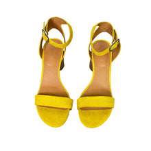 Load image into Gallery viewer, Nine West | Women&#39;s Bright Yellow Faux Leather Strap Heel | Size: 7
