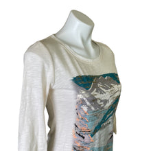 Load image into Gallery viewer, Anthropologie | Women&#39;s 9-H15 Cream Mountain Graphic Long Sleeve Tee | Size: XS
