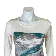 Load image into Gallery viewer, Anthropologie | Women&#39;s 9-H15 Cream Mountain Graphic Long Sleeve Tee | Size: XS
