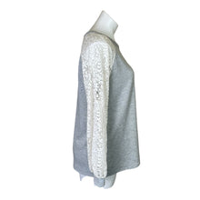 Load image into Gallery viewer, Bibi | Women&#39;s Light Gray and White Lace Long Sleeve Top | Size: S
