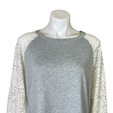 Load image into Gallery viewer, Bibi | Women&#39;s Light Gray and White Lace Long Sleeve Top | Size: S
