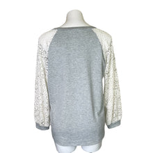 Load image into Gallery viewer, Bibi | Women&#39;s Light Gray and White Lace Long Sleeve Top | Size: S
