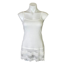 Load image into Gallery viewer, Grace &amp; Lace | Women&#39;s White Thin Strap Lace Bottom Top | Size: XS
