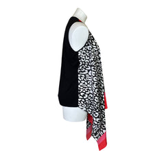 Load image into Gallery viewer, Chico&#39;s | Women&#39;s Black and White With Red Trim Scarf Vest | Size: 4
