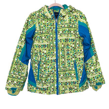 Load image into Gallery viewer, Lands&#39; End | Girl&#39;s Green and Purple Pattern Hooded Winter Jacket | Size: 16Y
