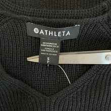 Load image into Gallery viewer, Athleta | Women&#39;s Black Knit V Neck Pullover Sweater | Size: S
