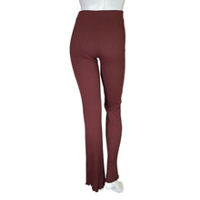 Load image into Gallery viewer, Zara | Women&#39;s Burgundy Ribbed Boot Cut Pull On Pants | Size: L
