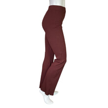 Load image into Gallery viewer, Zara | Women&#39;s Burgundy Ribbed Boot Cut Pull On Pants | Size: L
