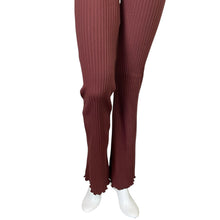 Load image into Gallery viewer, Zara | Women&#39;s Burgundy Ribbed Boot Cut Pull On Pants | Size: L
