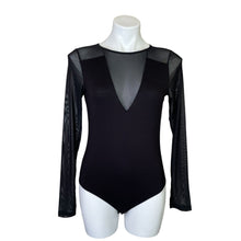 Load image into Gallery viewer, H&amp;M | Women&#39;s Black Deep V Mesh Accent Bodysuit | Size: M
