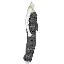 Load image into Gallery viewer, Forever 21 | Women&#39;s Black and White Tribal Pattern Strapless Jumpsuit with Tags | Size: S
