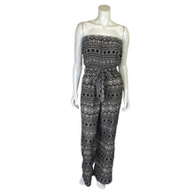 Load image into Gallery viewer, Forever 21 | Women&#39;s Black and White Tribal Pattern Strapless Jumpsuit with Tags | Size: S
