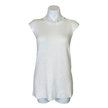 Load image into Gallery viewer, Ann Taylor | Women&#39;s Cream Scalloped Neck Sleeveless Sweater Top | Size: L
