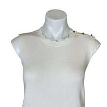 Load image into Gallery viewer, Ann Taylor | Women&#39;s Cream Scalloped Neck Sleeveless Sweater Top | Size: L
