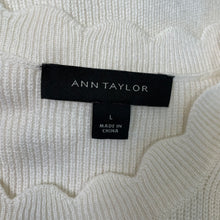 Load image into Gallery viewer, Ann Taylor | Women&#39;s Cream Scalloped Neck Sleeveless Sweater Top | Size: L
