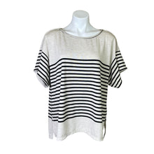 Load image into Gallery viewer, Max Studio | Women&#39;s Tan and Black Stripe Short Sleeve Top | Size: XL
