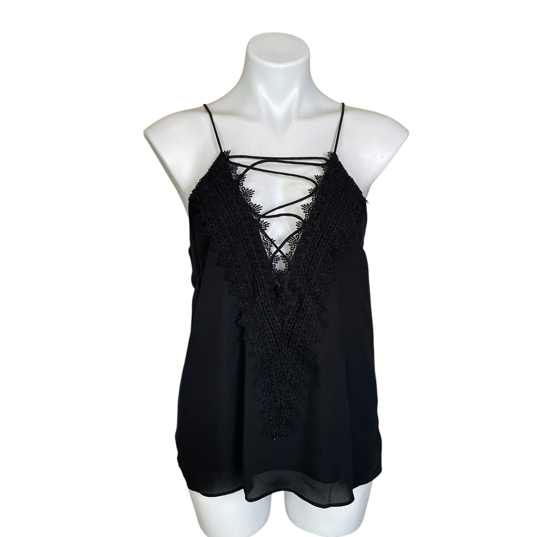 WAYF | Women's Black Lace Front Blouse | Size: L