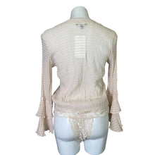 Load image into Gallery viewer, Miou Muse | Women&#39;s Cream Lace Long Sleeve Bodysuit | Size: L
