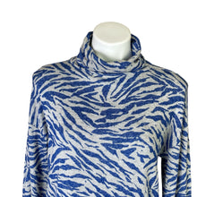 Load image into Gallery viewer, Anthropologie | Women&#39;s Gray and Blue Tiger Print Turtle Neck | Size: S
