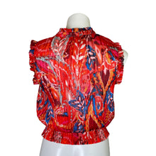 Load image into Gallery viewer, Rachel Zoe | Women&#39;s Orange and Blue Tie Front Sleeveless Blouse | Size: S
