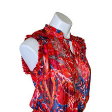 Load image into Gallery viewer, Rachel Zoe | Women&#39;s Orange and Blue Tie Front Sleeveless Blouse | Size: S
