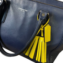 Load image into Gallery viewer, Coach | Women&#39;s Blue and Neon Yellow Candace Carryall Tote Shoulder Bag
