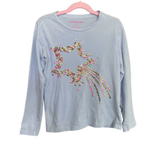 Load image into Gallery viewer, J. Crew | Girls Light Blue w/ Pink/Gold Sequins Star Long Sleeved Top | Size: 8-9Y
