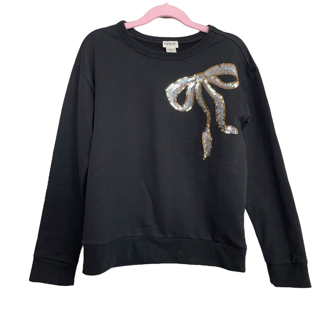 J. Crew | Girls Black Sequin Bow Long Sleeved Top | Size: 8-9Y