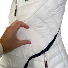 Load image into Gallery viewer, Tommy Hilfiger | Women&#39;s White and Blue Vegan Puffy Jacket with Hood | Size: S
