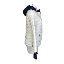 Load image into Gallery viewer, Tommy Hilfiger | Women&#39;s White and Blue Vegan Puffy Jacket with Hood | Size: S
