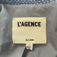 Load image into Gallery viewer, L&#39;Agence | Women&#39;s Light Blue and Green Tweed Blazer Jacket | Size: 2
