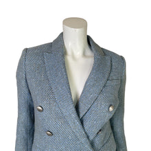 Load image into Gallery viewer, L&#39;Agence | Women&#39;s Light Blue and Green Tweed Blazer Jacket | Size: 2
