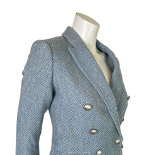 Load image into Gallery viewer, L&#39;Agence | Women&#39;s Light Blue and Green Tweed Blazer Jacket | Size: 2
