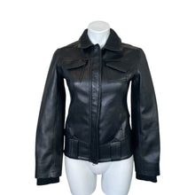 Load image into Gallery viewer, Anchor Blue | Women&#39;s Black Vegan Y2K Leather Jacket | Size: S
