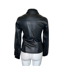 Load image into Gallery viewer, Anchor Blue | Women&#39;s Black Vegan Y2K Leather Jacket | Size: S
