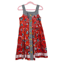 Load image into Gallery viewer, Matilda Jane | Girls Red and Blue Floral Print w/ Checkered Accents Button Down Dress | Size: 8Y
