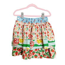 Load image into Gallery viewer, Wild Flowers | Girls Blue/Green/Pink Tiered Ruffled Elastic Waist Skirt | Size: 8Y
