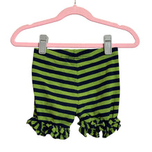 Load image into Gallery viewer, Matilda Jane | Girls Navy Blue &amp; Green Striped Ruffle Shorts | Size: 4Y
