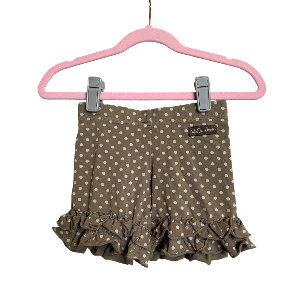 Matilda Jane | Girls Taupe Brown Polka Dot Shorts | Size: 4Y