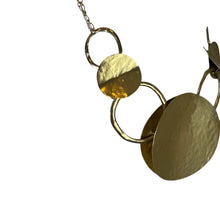 Load image into Gallery viewer, Women&#39;s Gold Hammered Statement Necklace
