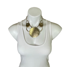 Load image into Gallery viewer, Women&#39;s Gold Hammered Statement Necklace
