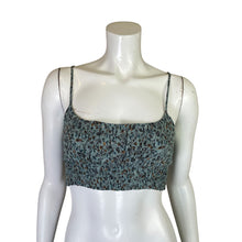 Load image into Gallery viewer, Blush | Womens Blue Floral Pattern Spaghetti Strap Crop Top | Size: L
