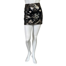 Load image into Gallery viewer, Express | Women&#39;s Black and Gold Sequin Mini Skirt | Size: XS
