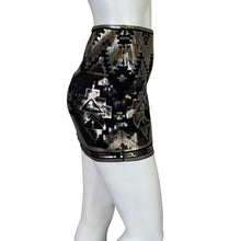 Load image into Gallery viewer, Express | Women&#39;s Black and Gold Sequin Mini Skirt | Size: XS
