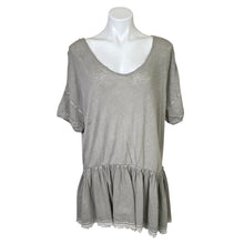 Load image into Gallery viewer, Free People | Womens Light Gray Relaxed Ruffled Tunic Top | Size: S
