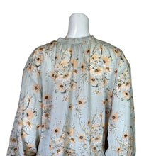 Load image into Gallery viewer, H&amp;M | Womens Light Green &amp; Pink Floral Print Relaxed Tunic Top | Size: 12
