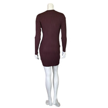 Load image into Gallery viewer, Asos | Womens Brown Ribbed Patterned Mockneck Long Sleeved Dress | Size: 12
