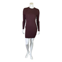 Load image into Gallery viewer, Asos | Womens Brown Ribbed Patterned Mockneck Long Sleeved Dress | Size: 12

